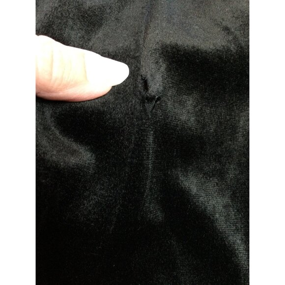 Herman Marcus Black Velvet Long Sleeve Midi Dress Size 12 Ruffle Dark Coquette - Picture 9 of 9